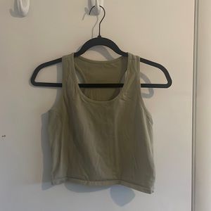 Olive green wide strap tank top